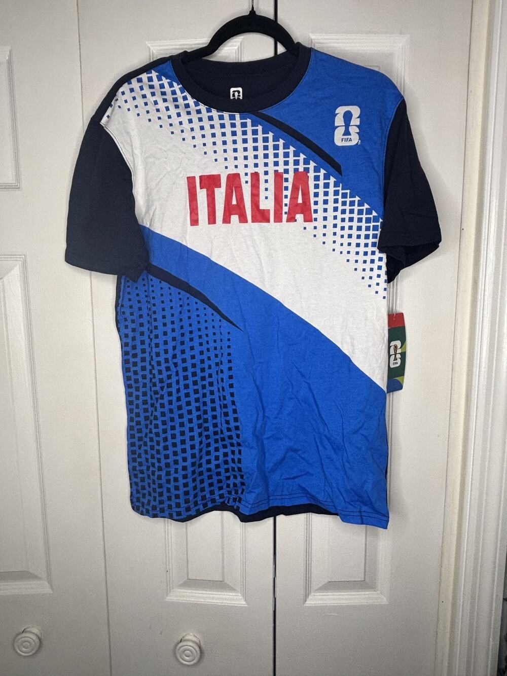 FIFA Official Licensed Italy Italia Fan Jersey White Blue Men's M NWT